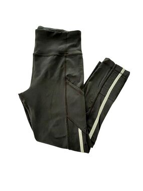 Lululemon Womens Run Back On Track Crop Blk/Gray Athletic Yoga Gym Leggings 6
